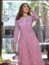 Mauve Mist Chikankari Kurta